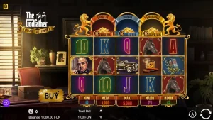 Tampilan visual slot The Godfather: 3 Pillars of Power dengan elemen mafia klasik