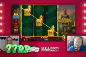 Tampilan visual slot Mighty Crown: Empire of Gold dengan desain tiga gulungan yang elegan